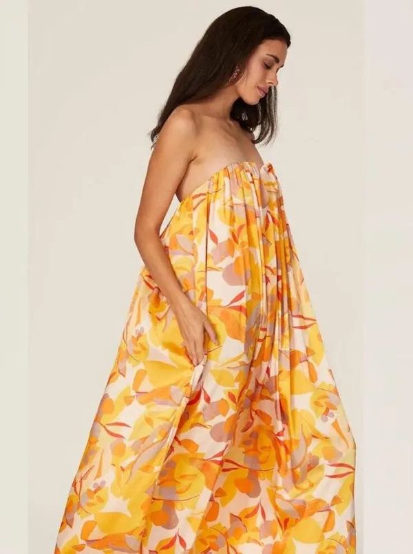 Acler Haslam Midi Dress Yellow Size 2 - Image 3