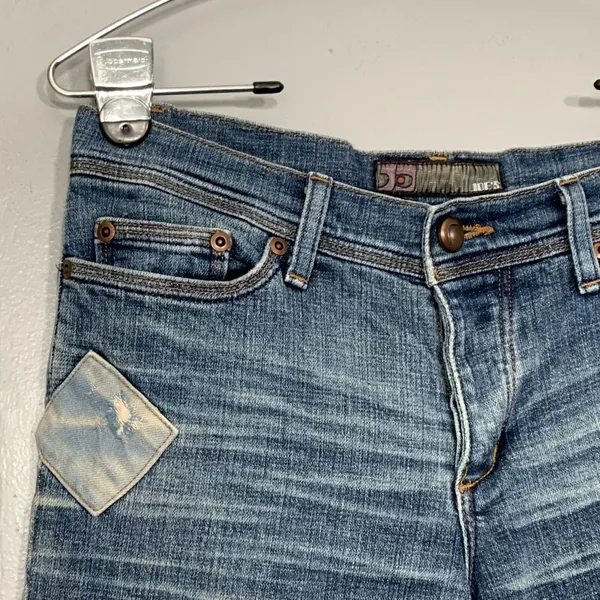 Joes Jeans Women Size 28 Patchwork Denim Blue Straight Buttonfly Festival Grunge - Image 4