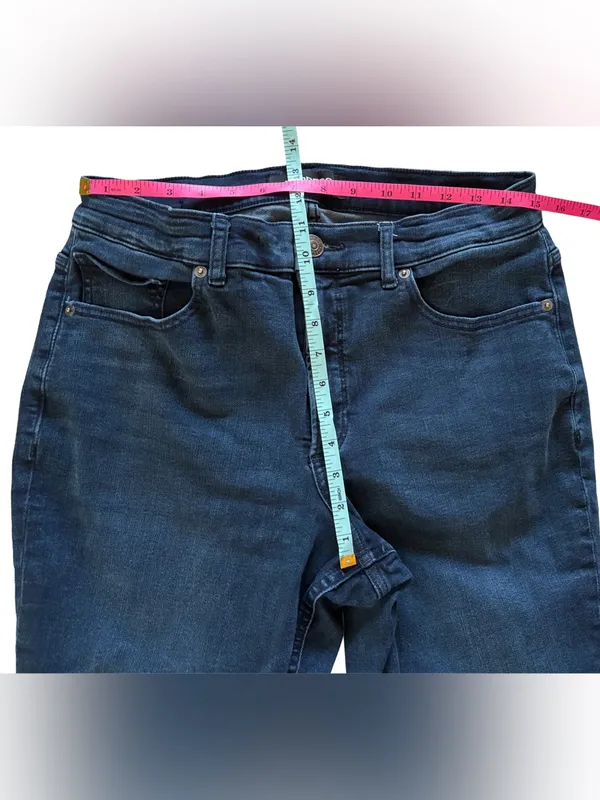 Express Denim Perfect Curves High Rise Jeans Size 12 Dark Wash - Image 5