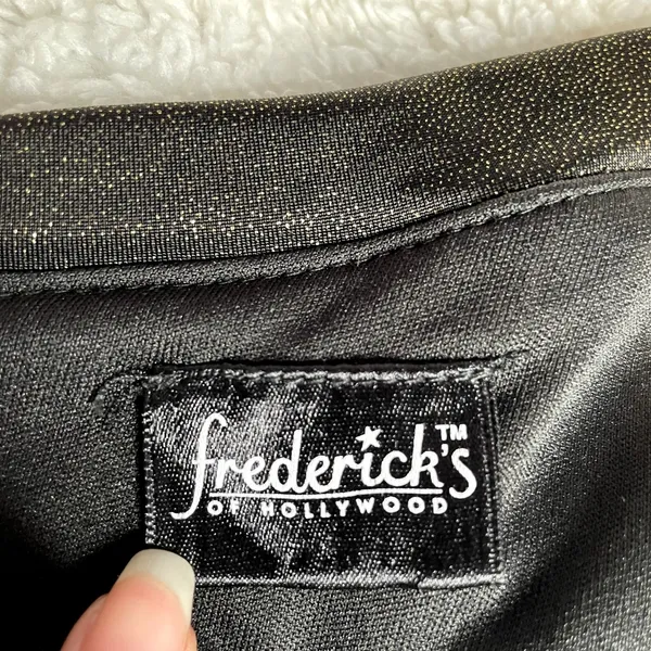Fredericks of Hollywood Womens Small Black Gold One Shoulder Ruched Mini Dress - Image 2