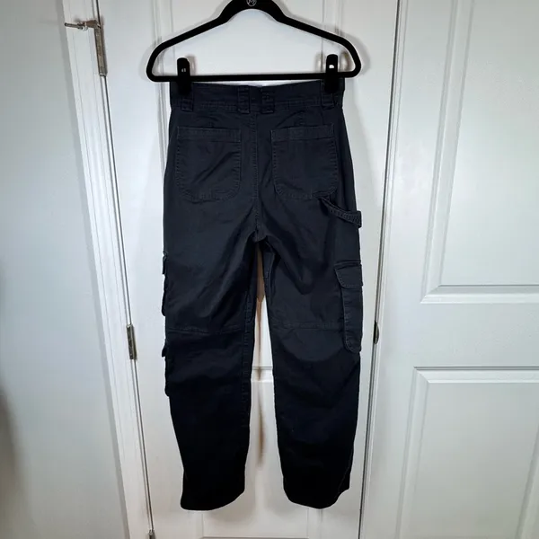 Abercrombie & Fitch Cargo Pants 27 4 Black Utility Y2K Streetwear Stretch - Image 2