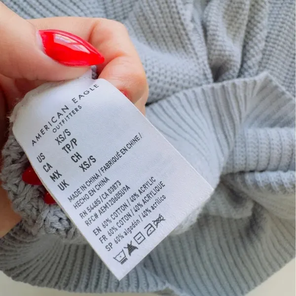 AMERICAN EAGLE‎ Light Blue Knit Mock Neck Sweater Size S\XS - Image 12