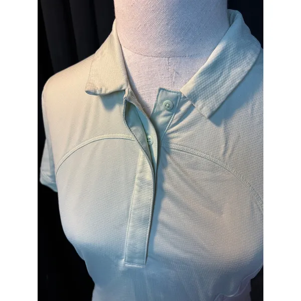 Lululemon Mint Green Short Sleeve‎ Mesh Polo Shirt Athletic Golf Top - Image 4