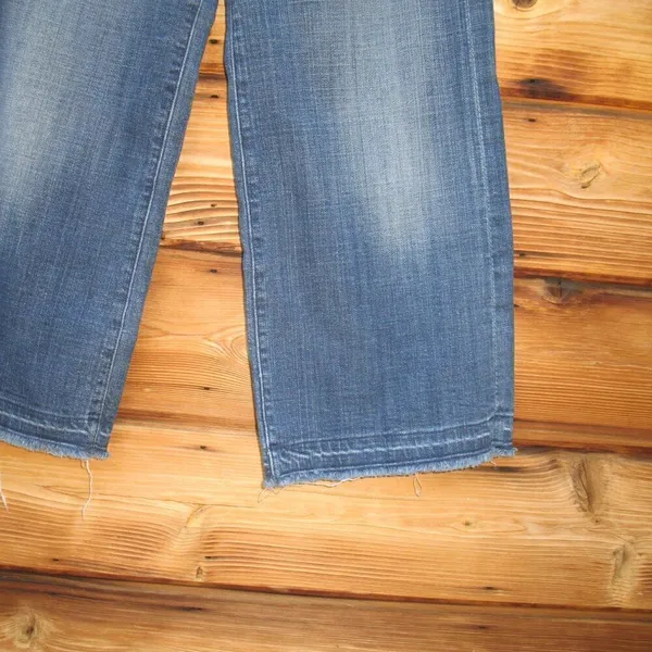 7 For All Mankind High Waist Raw Hem Culottes Jeans - Image 5