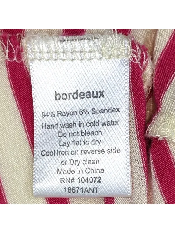 Women's Bordeaux Small Pink and White Stripe Tank Top 11c - Image 4