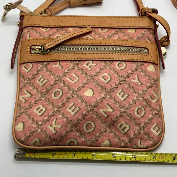 Dooney & Bourke Women's Leather Pink‎ Tan Heart Valentines Crossbody Bag - Image 9