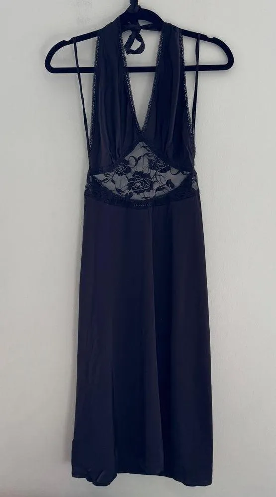 INDAH Viscose Spandex Halter Maxi Dress Lace Cutout Detail - Image 6
