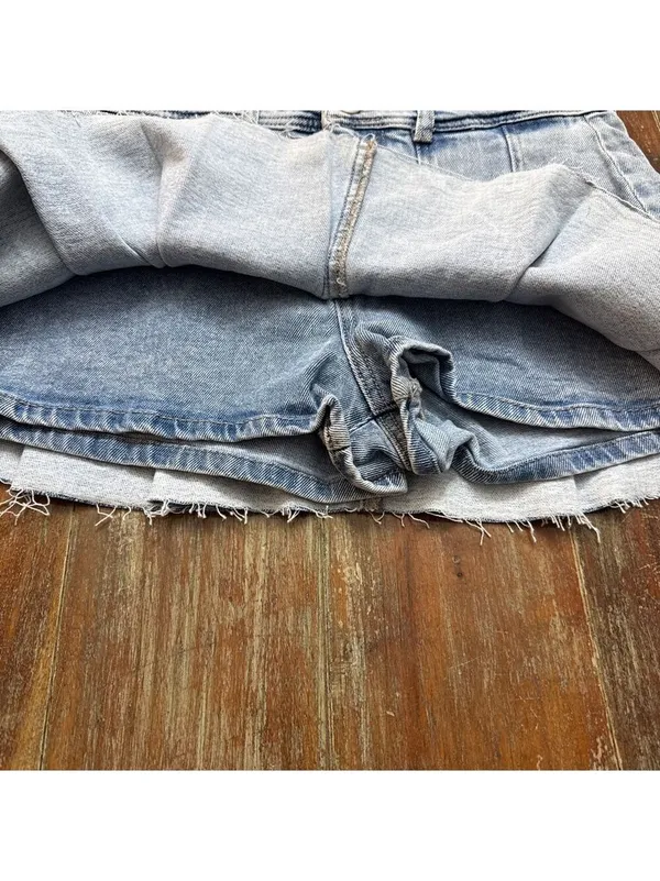 GB Light Blue Denim Mini Skort Pleated Size Small NWT - Image 6