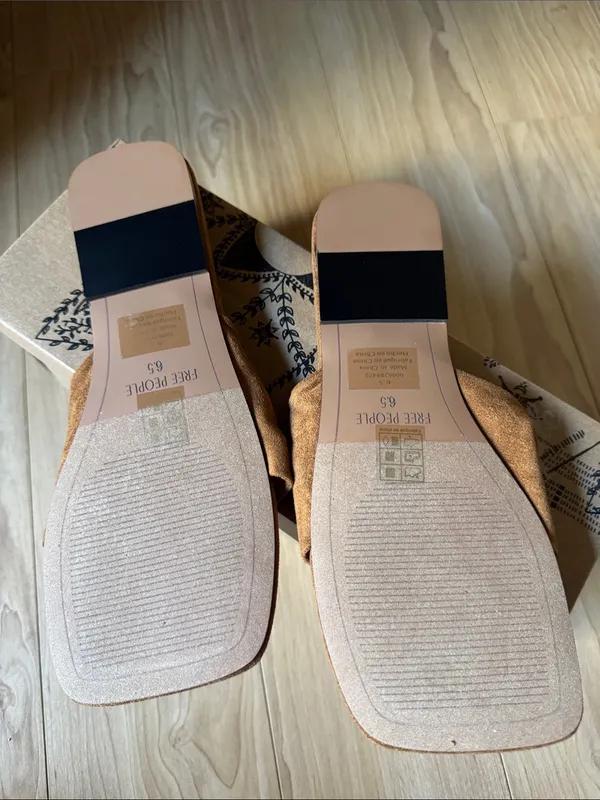 Free People Chestnut Suede Knotted Mule Slides - Image 2