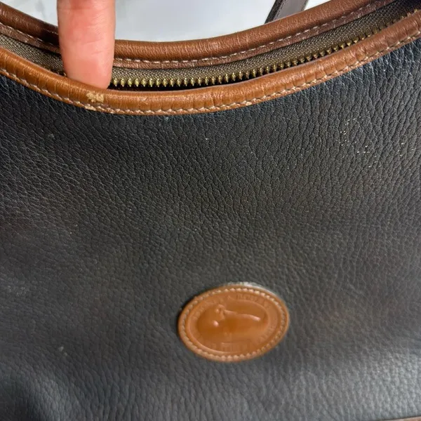 Vtg Dooney and Bourke Large Hobo‎ Black Leather Bag shoulder Purse - Image 3