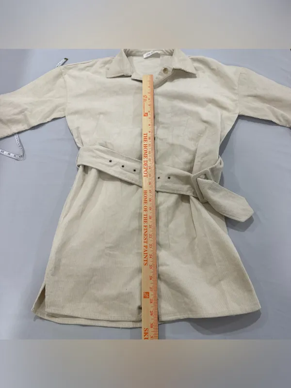 12th‎ tribe corduroy jacket-dress Medium Cream White - Image 5