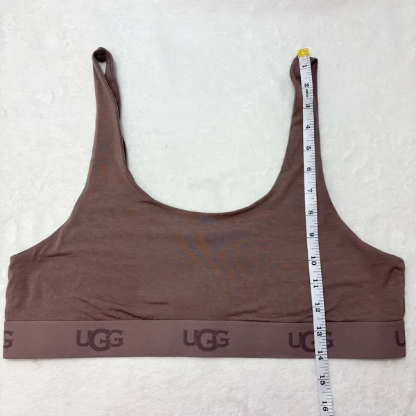 UGG Mauve‎ Brown Logo Elastic Scoop Bralette Size XL NEW - Image 8