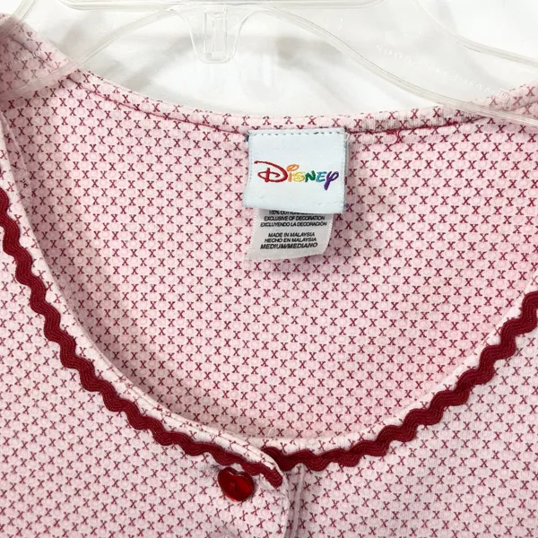 Disney Medium Nightgown Sleep Mickey Minnie Mouse Pink Heart Embroidered 761 - Image 9