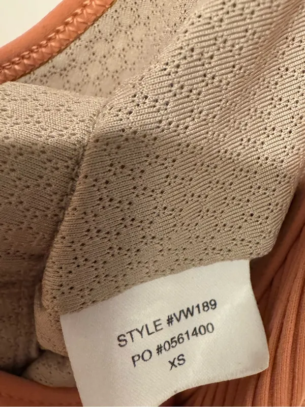 Vuori Rib Crop Tank Terracotta Crisscross Back Size XS - Image 4