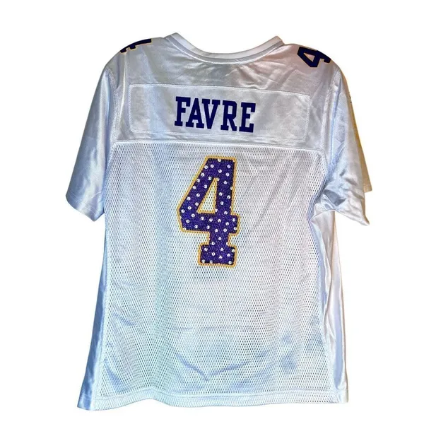 NFL Minnesota Vikings Brett Favre Reebok Women's XL White Jersey - Image 2