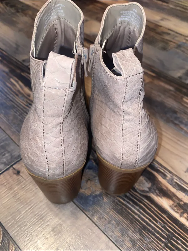 Altar'd State  Brynn Taupe Textured Ankle Booties - Image 4