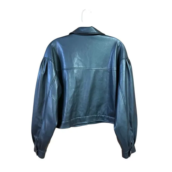 Tahari faux leather Snap-front jacket Sz M NWT - Image 3