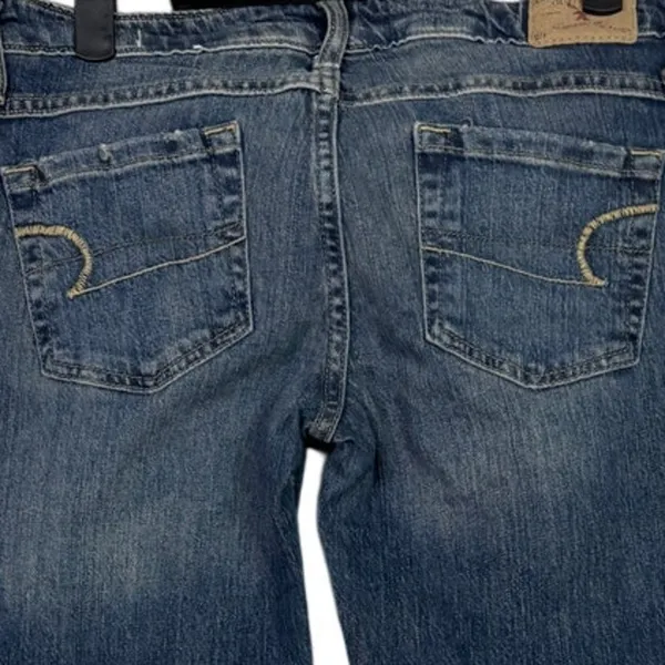 American Eagle Skinny Flare Bootcut Low Rise Full Length Jeans Stretch 4 Blue - Image 10