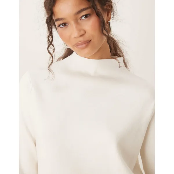 MNG Mango Womens White Mock Neck Long Sleeve Fine Knit Sweater‎ Size M - Image 2