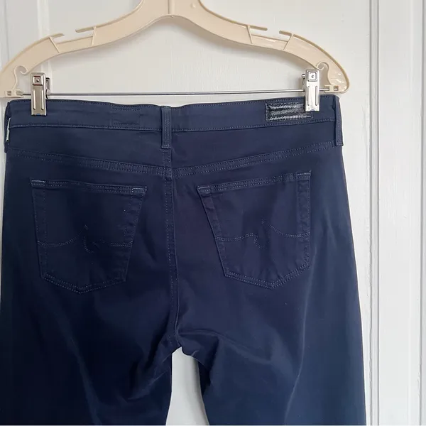 AG Adriano Goldschmied • The Stilt Cigarette Leg Jean sateen navy blue slim skinny pants - Image 10