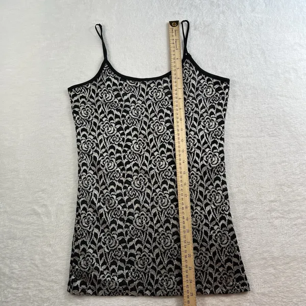 Vtg L Large Baby‎ Lace Cami Tank Top Y2K Goth Grunge Whimsigoth Festival Punk - Image 8