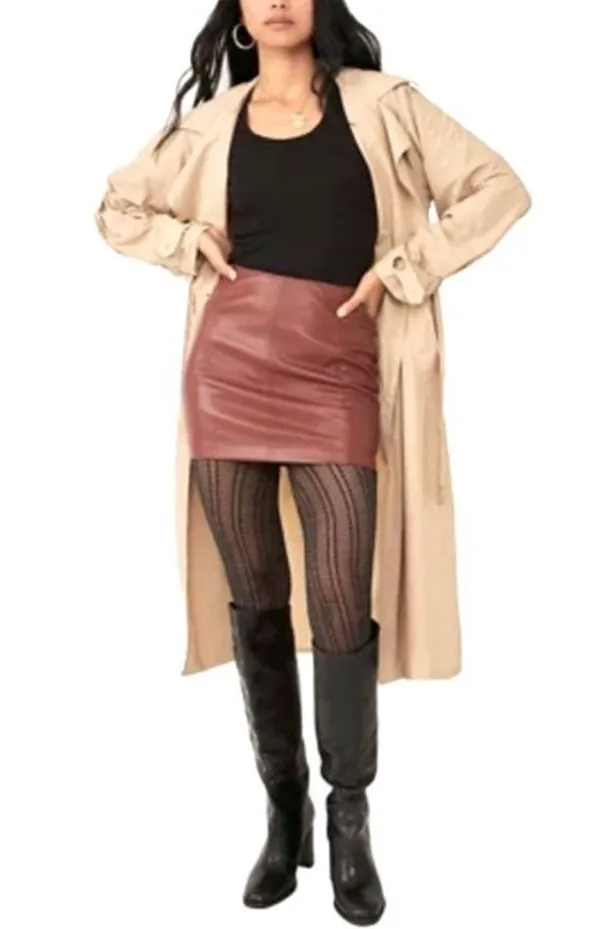 Free People Mini Skirt Modern Femme Vegan Leather Size 10 New with Tag - Image 4