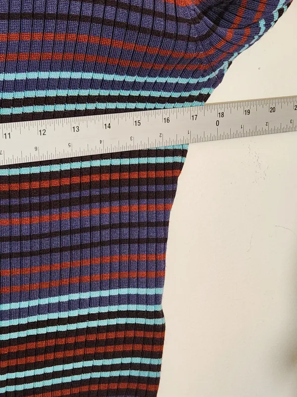 Madden NYC Multicolor Striped Ribbed Knit Crop Top Size Large - Image 6