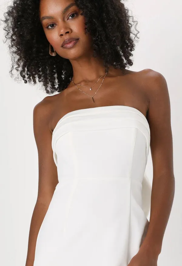 Lulus White Strapless Bow Midi Dress - Image 4
