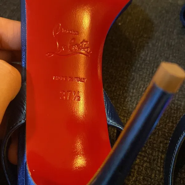 Christian Louboutin blue O Marlyn Heel size 37.5 - Image 5