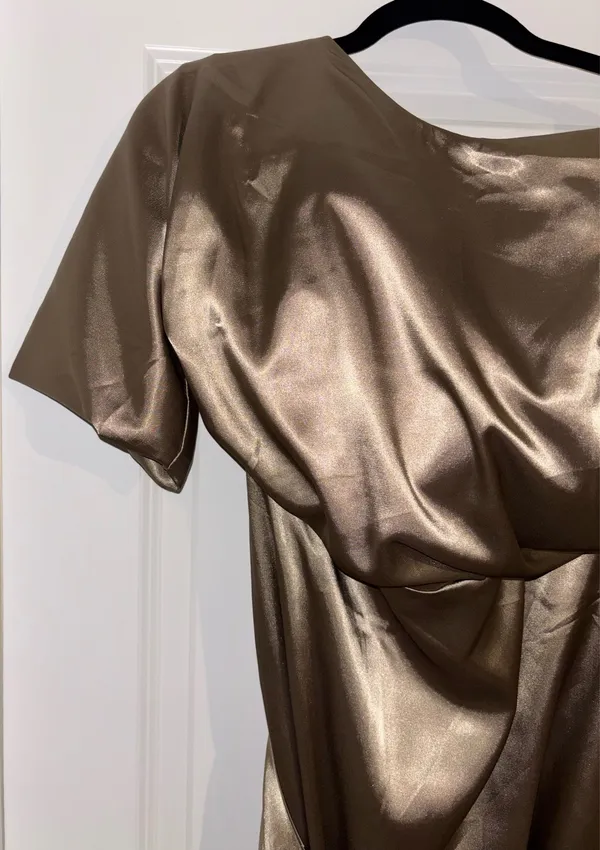 One-Shoulder Wedding Dress By Monvelli Size 12 - Image 3