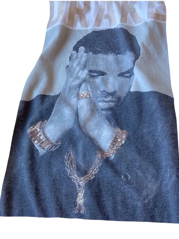 Bravado Drake Official Merch Twist Back Cutout Tank Top White Graphic Size Small - Image 6