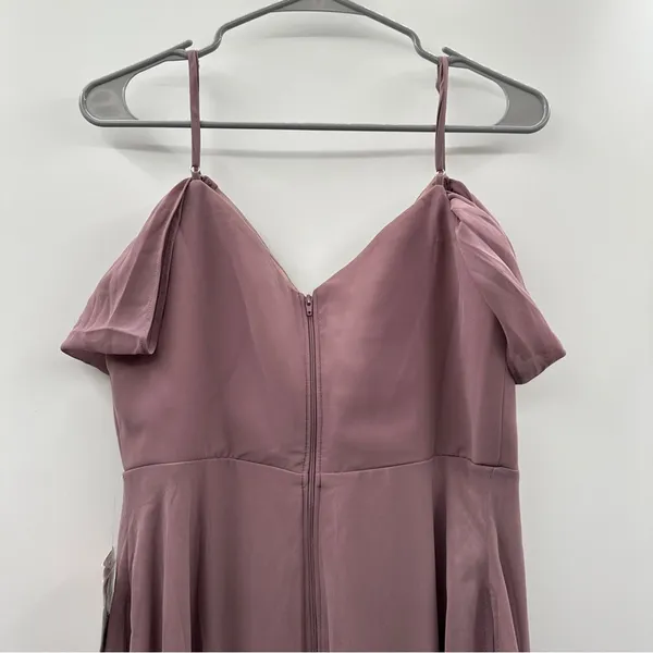 Birdy Grey Devin Convertible Chiffon Maxi Bridesmaid Dress‎ Dark Mauve Sz M NEW - Image 8