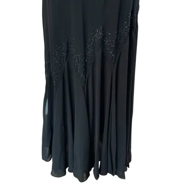 R&M RICHARDS Long Maxi Chiffon Beaded Spaghetti Strap Cocktail Dress - Image 7