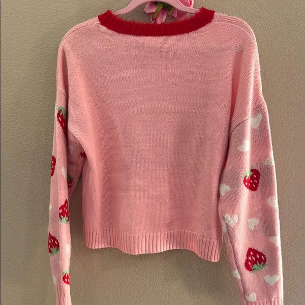 Pink Strawberry Shortcake Sweater Size M - Image 5