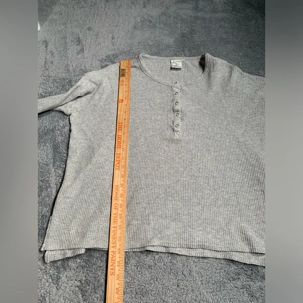 Aerie offline Gray Waffle Knit Henley Top small - Image 8