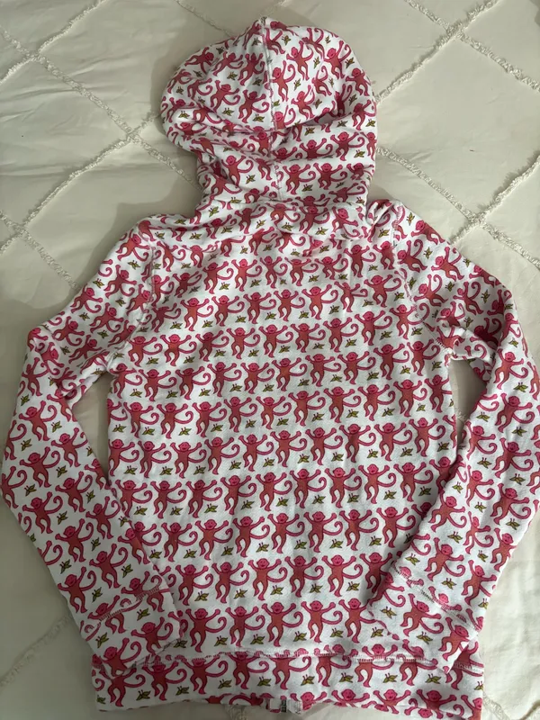 Roller Rabbit Pink Monkey Hoodie - Image 2