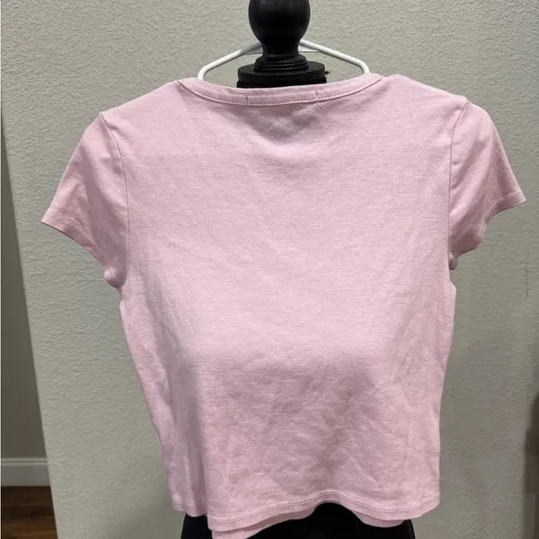 Altar'd State Pink Fitted Crop T-Shirt - Image 3