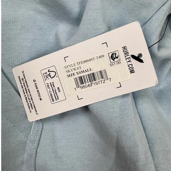 NWT‎ Hurley Womens Full Zip Hoodie Skyway Blue Costa Mesa CA Fleece XS - Image 8