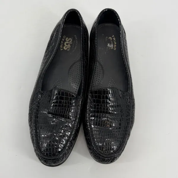 SAS Tripad Comfort Black Croc Embossed Patent Leather Loafers‎ Womens 9 M - Image 2