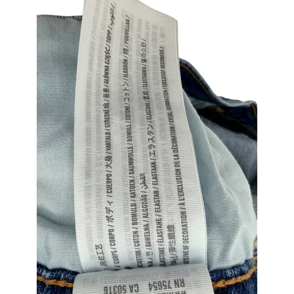 Abercrombie‎ & Fitch 90s Straight Ultra High Rise Distressed Blue Jeans 32 14R - Image 6
