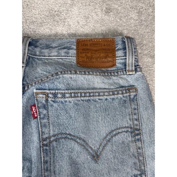 levis premium wedgie denim jeans button fly raw hem size 26 - Image 8