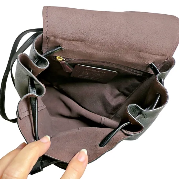 COACH Black Pebbled Leather Derby Backpack F1821 F59819 Daypack - Image 7