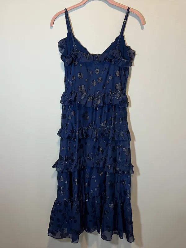 MICHAEL Michael‎ Kors Women’s Navy Long Tiered Maxi Dress XS NWT Ruffle - Image 9