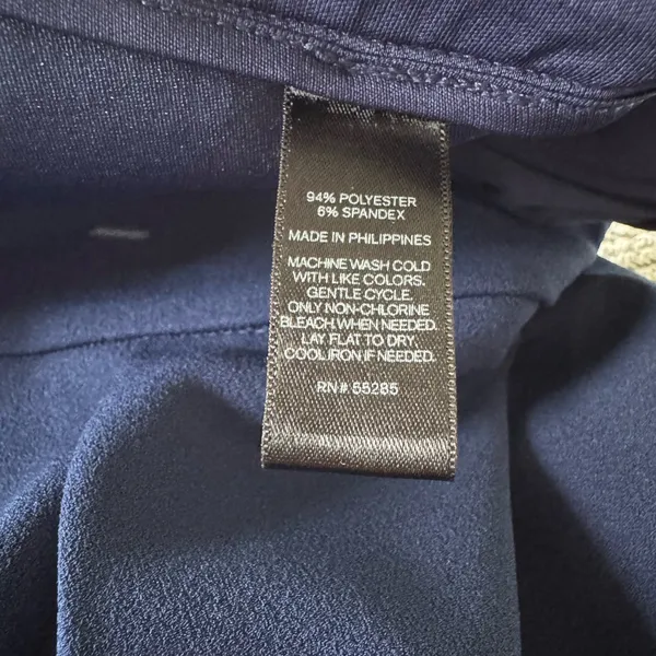 Express Navy Blue Pull On Pleated Wide Leg Dress Pants Trousers Size 6 Long - Image 4