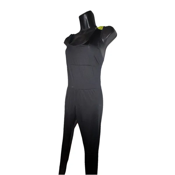 Xl Women's Workout Bodysuit Black and Lime Green. Tank Top Long Legged. Spandex - Image 2