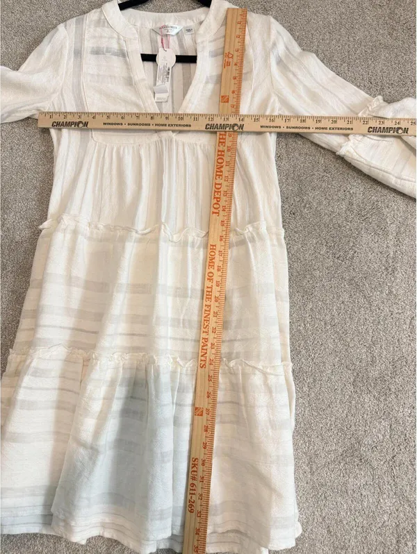 Accessorize London White Cotton Tiered Beach Dress XS NWT - Image 10