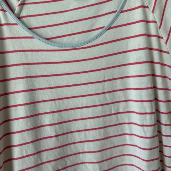 LAKE Pajamas short sleeve tee sorbet blue trim barbie pink stripes tshirt pima - Image 4