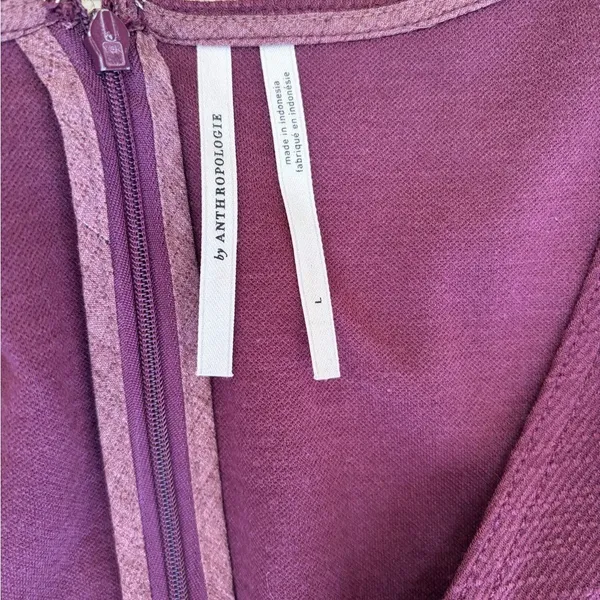 Anthropologie Sutton‎ Ponte Deep Purple Jumpsuit size large - Image 6