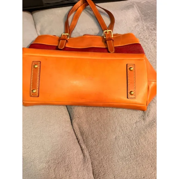 Dooney & Bourke Womens Shopper Tote Medium Cranberry Red Leather 4D234 CB Bag - Image 3