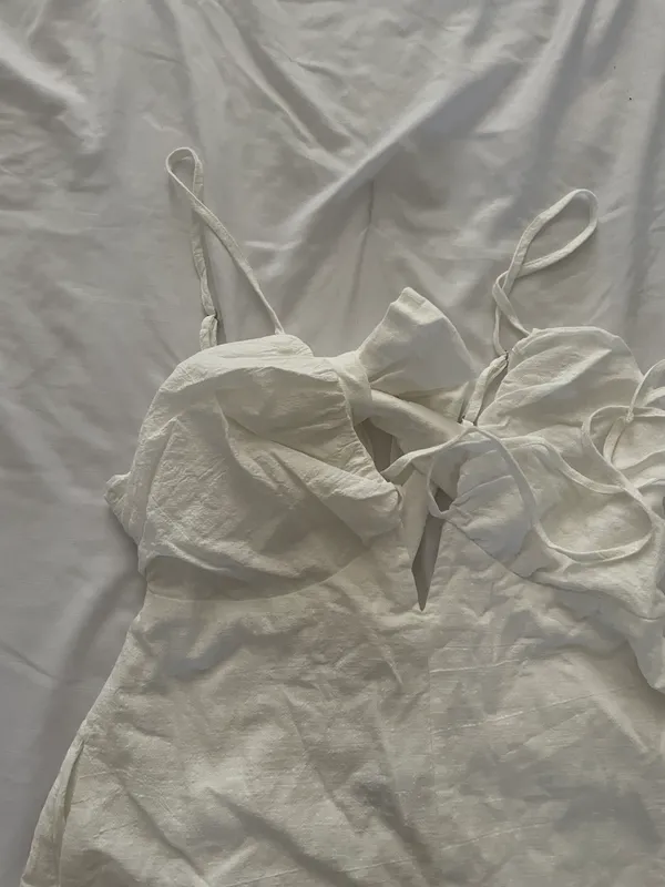 Lulus Soaking Up the Summertime White Tie-Back Skort Romper - Image 5
